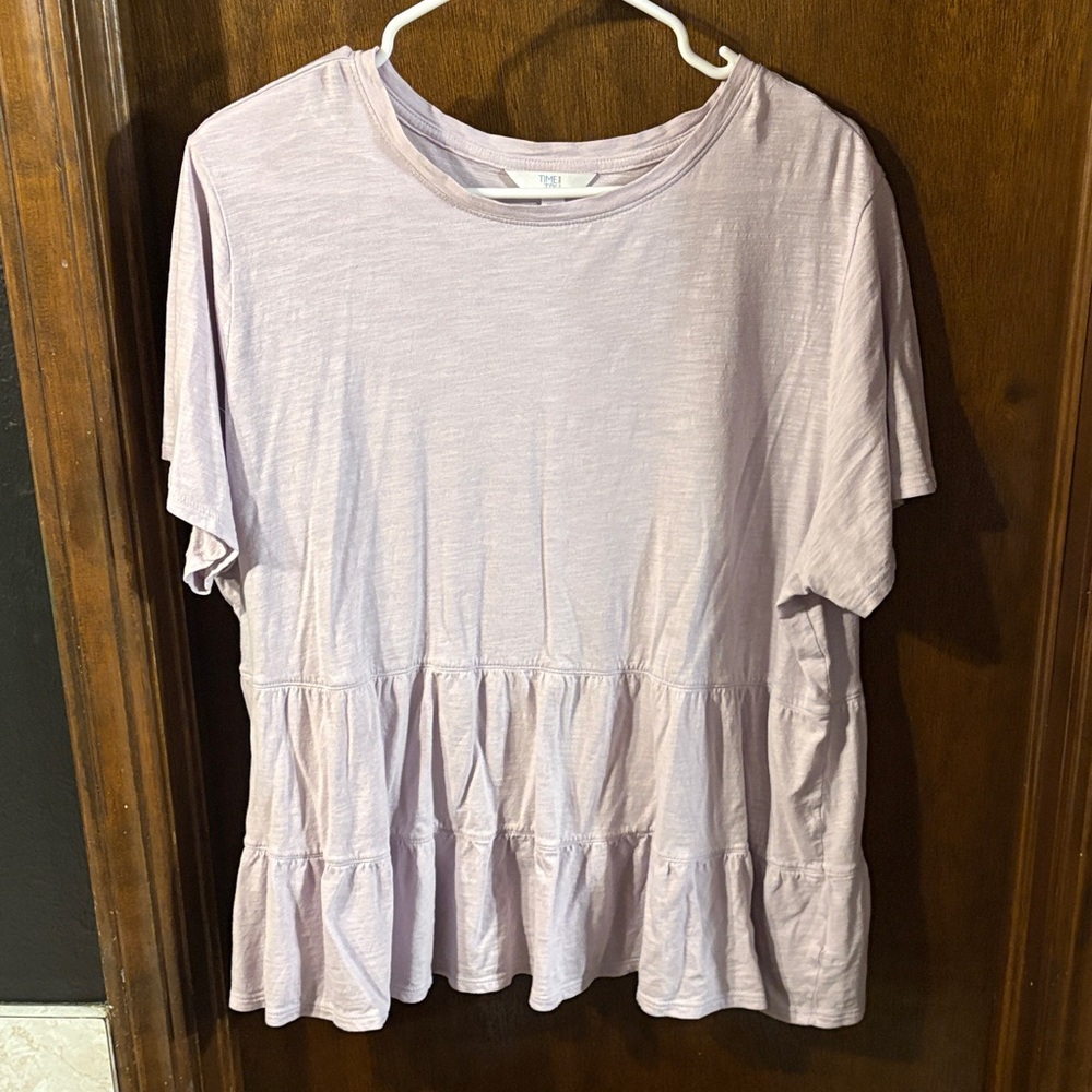 Women's Lavender Ruffle Hem Top